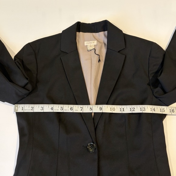 J Crew Wool Blend Blazer Jacket Petite 00P Black Classic Career Academia Capsule - Picture 13 of 14